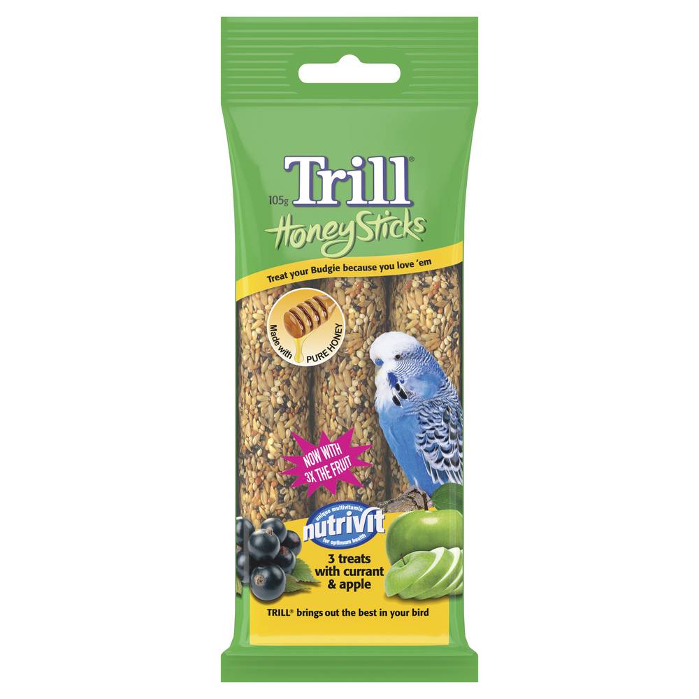 Trill Honey Sticks Dry Bird Treats With Currant & Apple (105g)