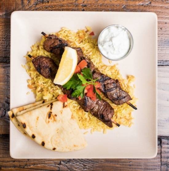 Order Steak Souvlaki food online from The Great Greek store, Palm Beach Gardens on bringmethat.com