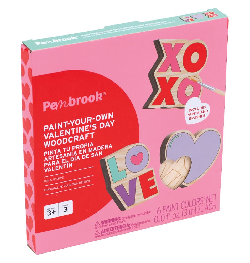 Pembrook Paint-Your-Own Valentine's Day Woodcraft XOXO