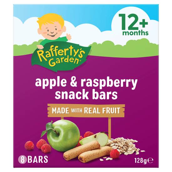 Rafferty's Garden Apple & Raspberry Snack Bars With Real Fruit Baby Food Snack 12+ Months 128 Gram