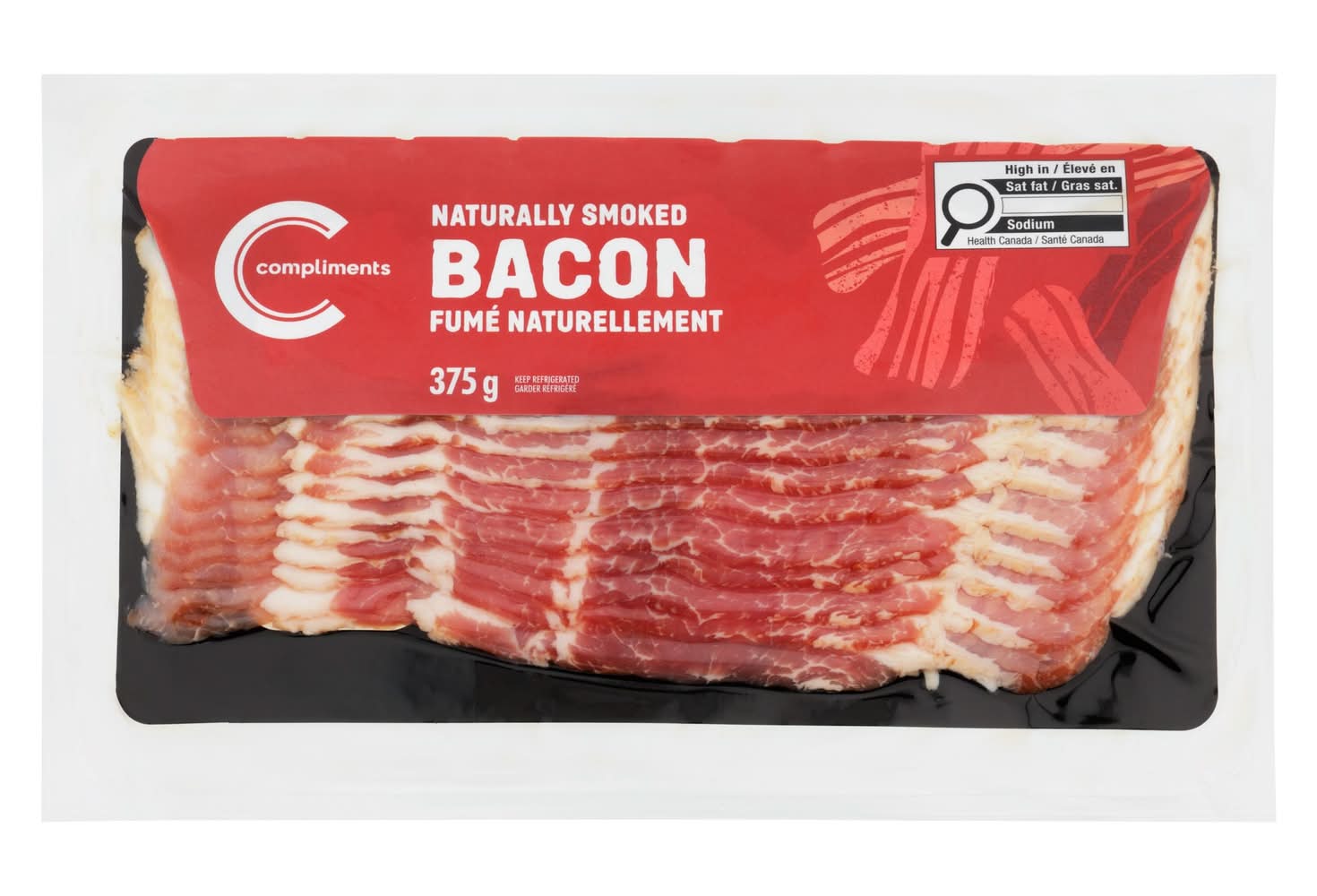 Compliments bacon fumée naturellement - naturally smoked bacon