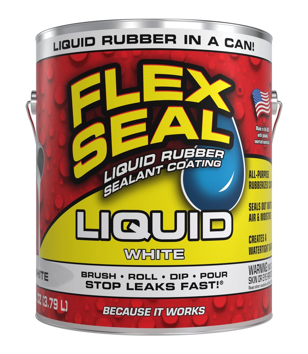 Flex Seal Liquid 128-fl oz White Pour Waterproof Rubberized Coating