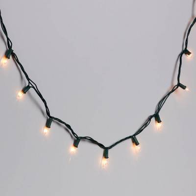 100ct Incandescent Heavy Duty Christmas Indoor Outdoor String Lights Clear with Green Wire - Wondershop™