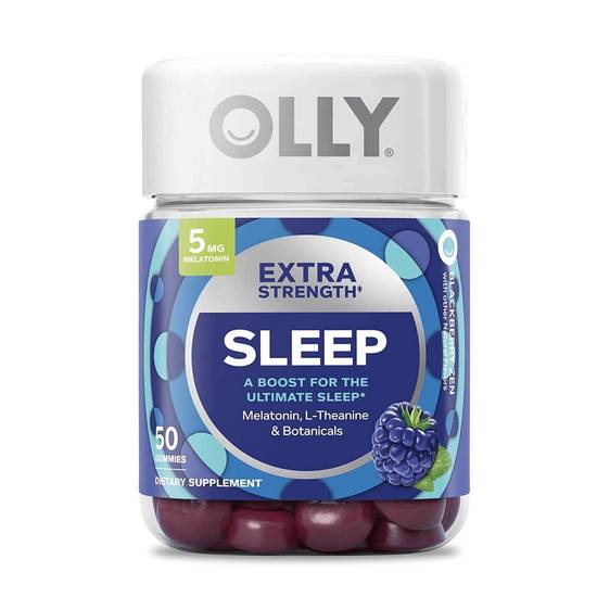 OLLY Extra Strength Sleep Gummy Supplement, Blackberry Zen, 50 CT