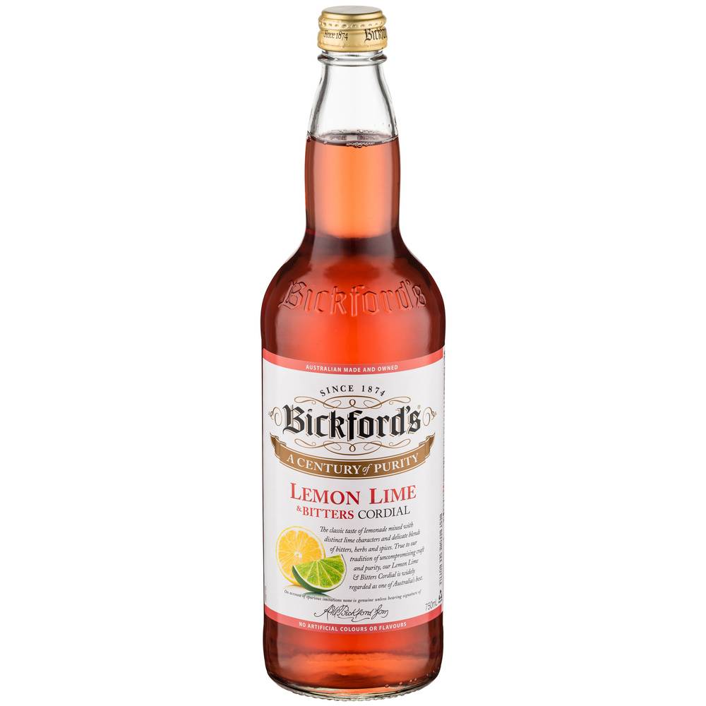 Bickford's Acentury Of Purity Lemon Lime Bitters Cordial (750mL)
