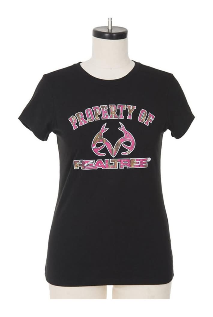 Realtree Ladies Property Of Graphic T-Shirt Black Size Xl