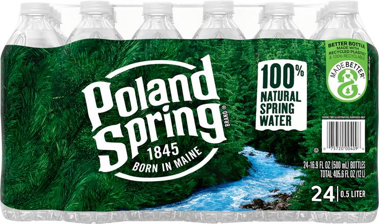 Poland Spring 100% Natural Spring Water (24 x 16.9 fl oz)