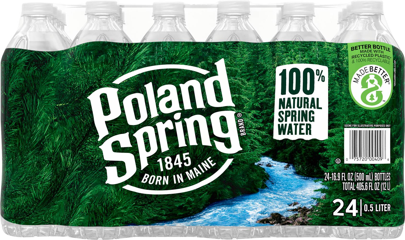 Poland Spring 100% Natural Spring Water (24 x 16.9 fl oz)