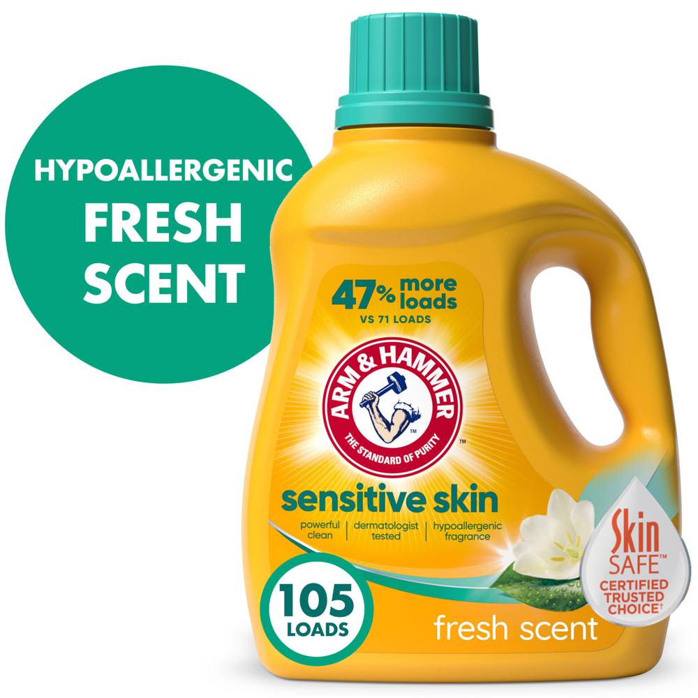 Arm & Hammer Liquid Laundry Detergent Sensitive Skin Plus Scent (105 fl oz)