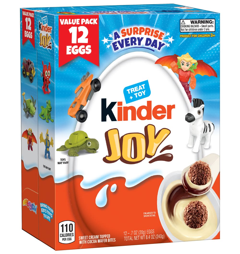 Kinder Joy Milk & Chocolate Cream Eggs (8.4 oz, 12 ct)