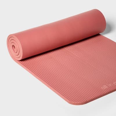 All In Motion Premium Fitness Yoga Mat, 15 mm, Orange