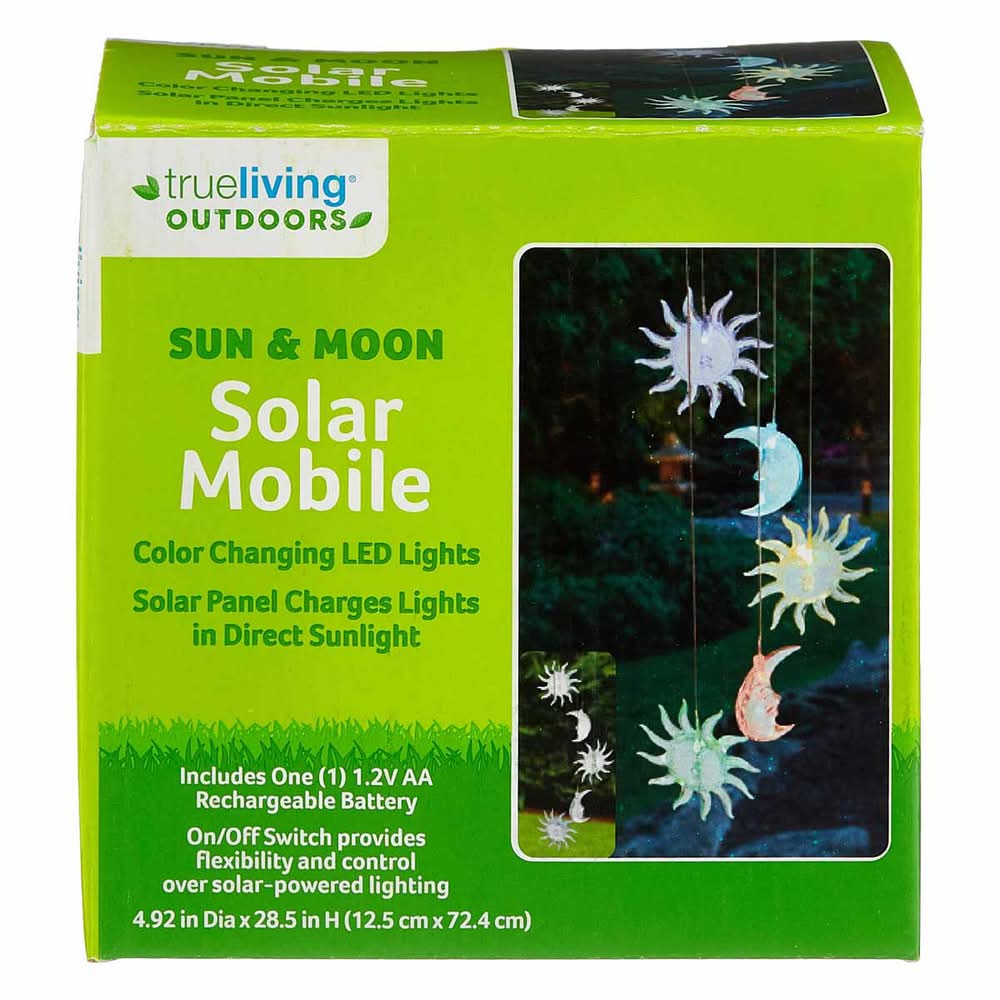 True Living Outdoors Sun & Moon Color Changing Led Lights Solar Mobile