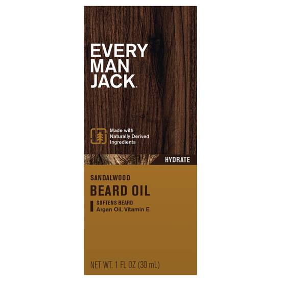 Every Man Jack Sandalwood Hydrating Beard Oil With Shea Butter (1 fl oz)