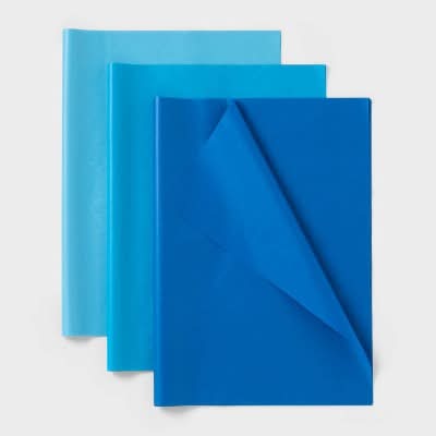 Spritz Banded Tissue Paper, Blue (20 ct)