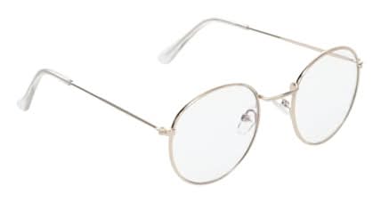Juniors Round Metal Blue Light Glasses Gold