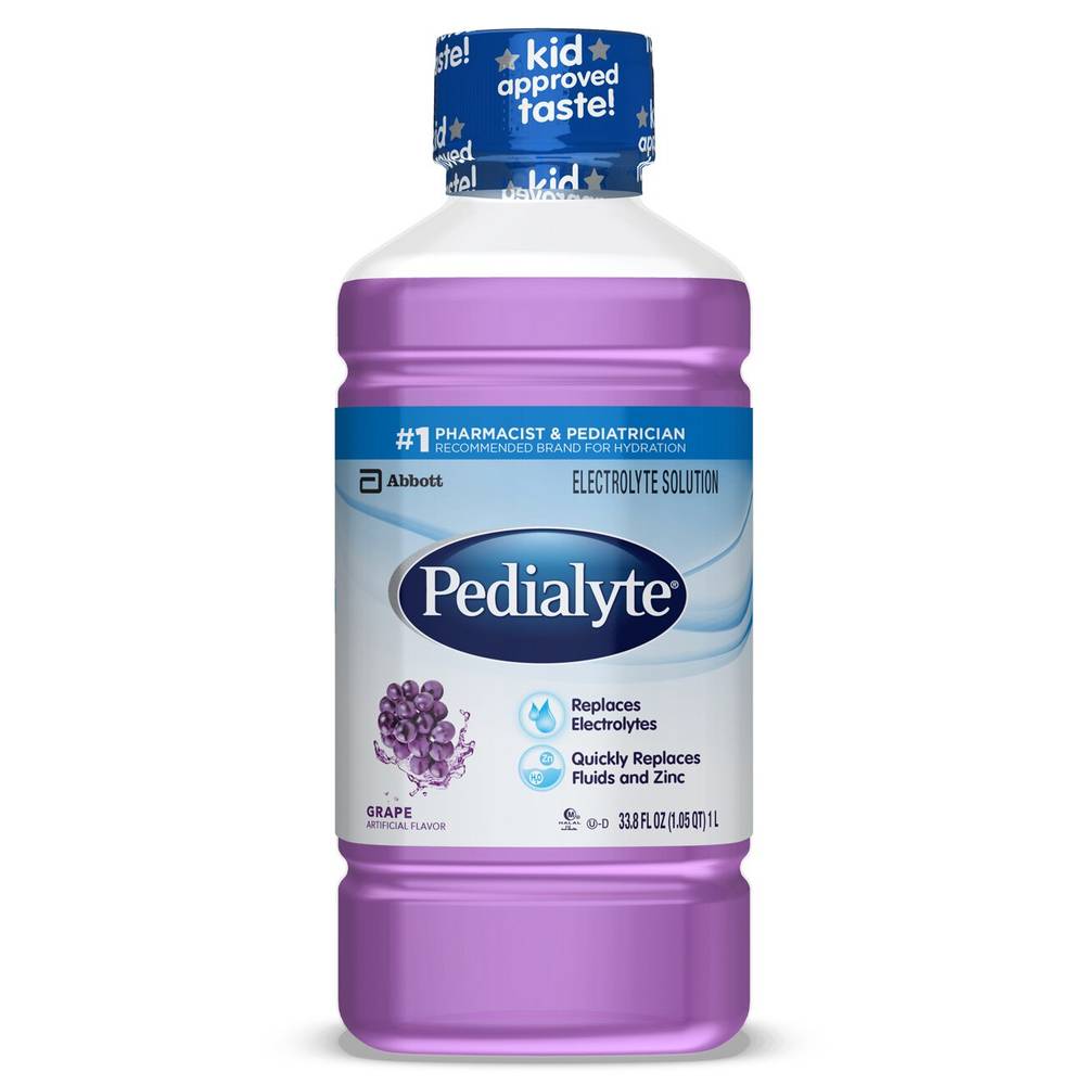 Pedialyte Electrolyte Solution Hydration Drink, Grape (33.8 fl oz)