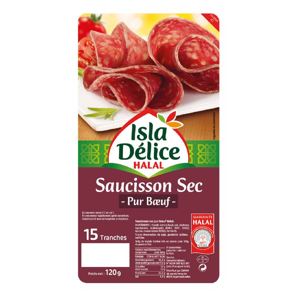 Isla Délice - Saucisson sec halal (10 pièces)