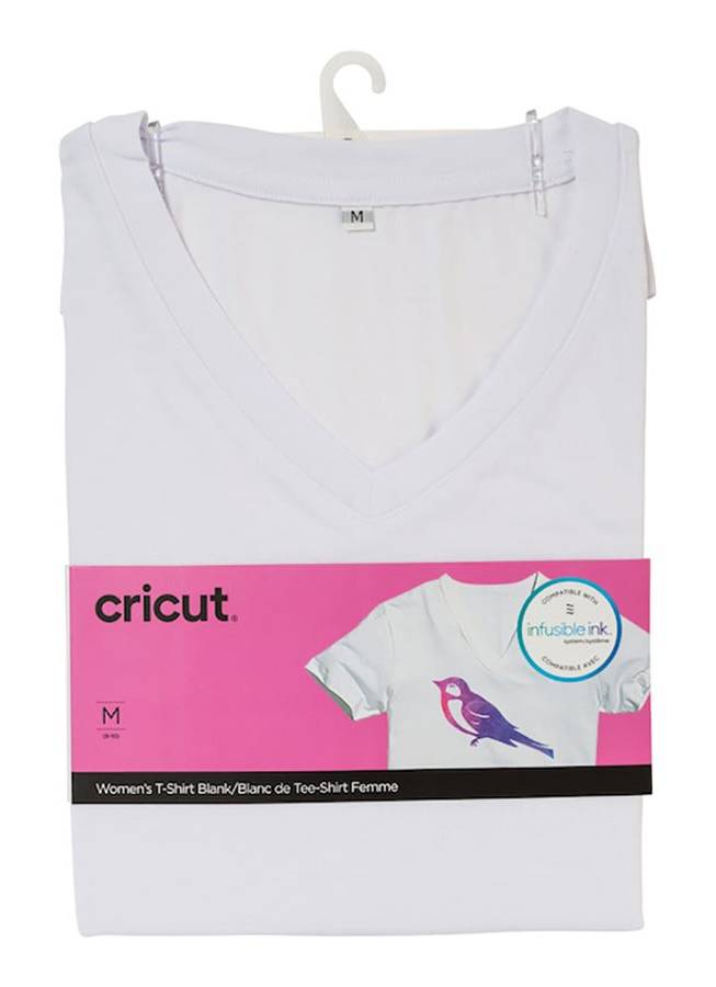 Cricut Blank V-Neck T-Shirt, Female, M, White