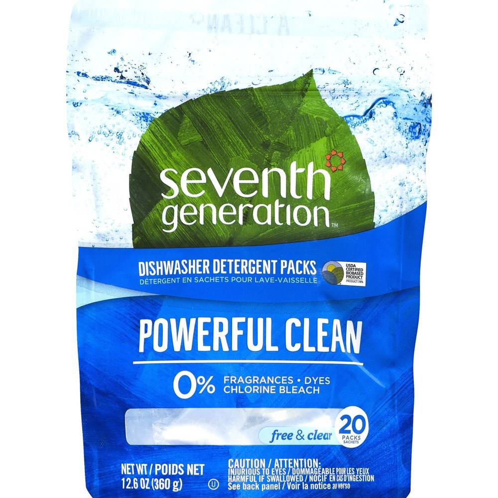Seventh Generation Natural Dishwasher Detergent Packs, 20 ct