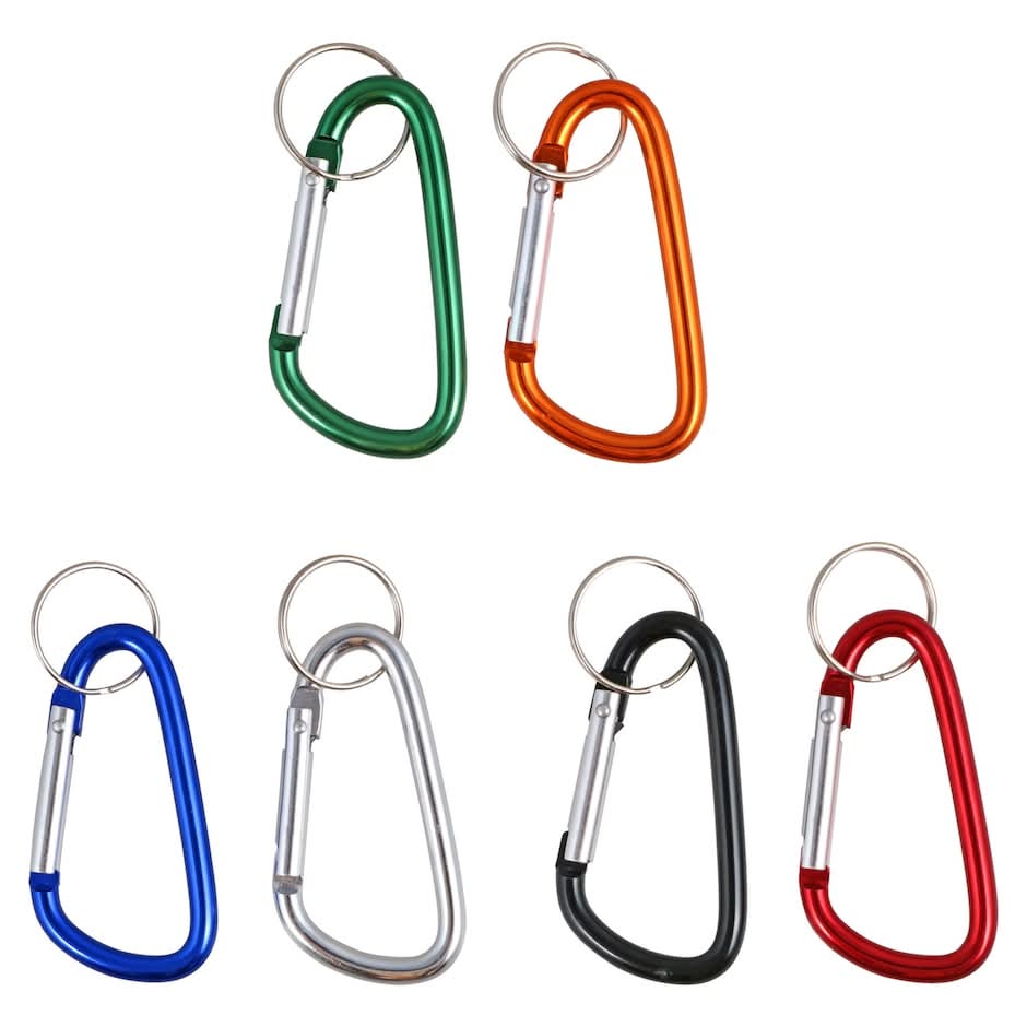 Tool Bench Hardware Carabiner Clips with Key Rings, 2-ct. Packs