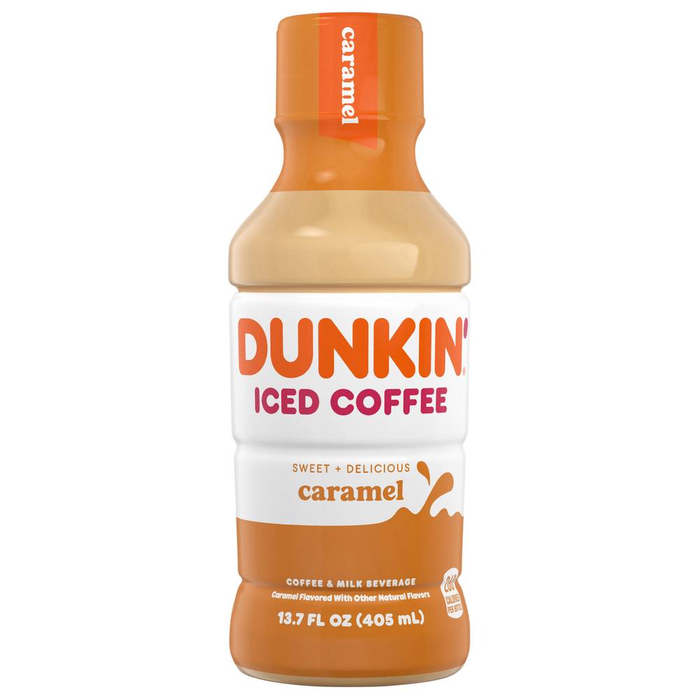 Dunkin' Sweet + Delicious Iced Coffee, Caramel (13.7 fl oz)