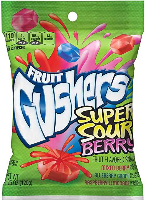 Fruit Gushers Super Sour Berry Fruit Flavored Snacks