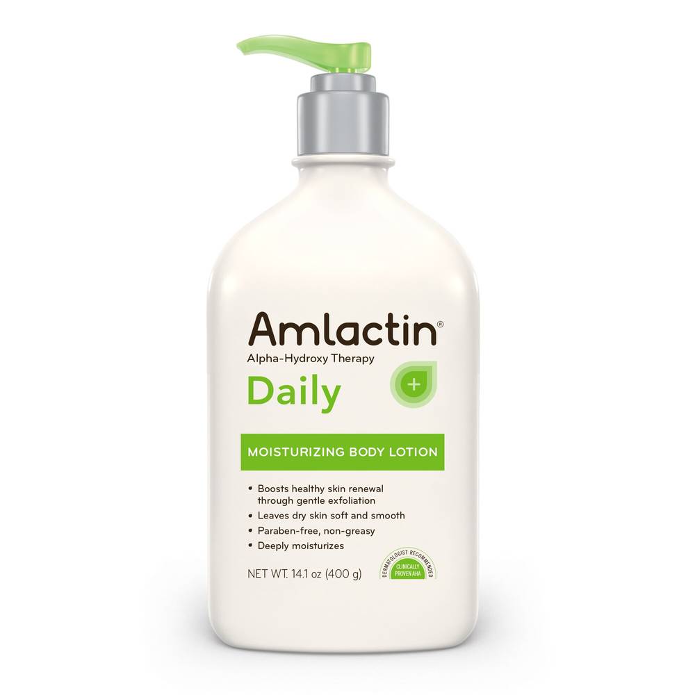 AmLactin Daily Moisturizing Body Lotion , Bottle with Pump, Paraben-Free, 14.1 OZ