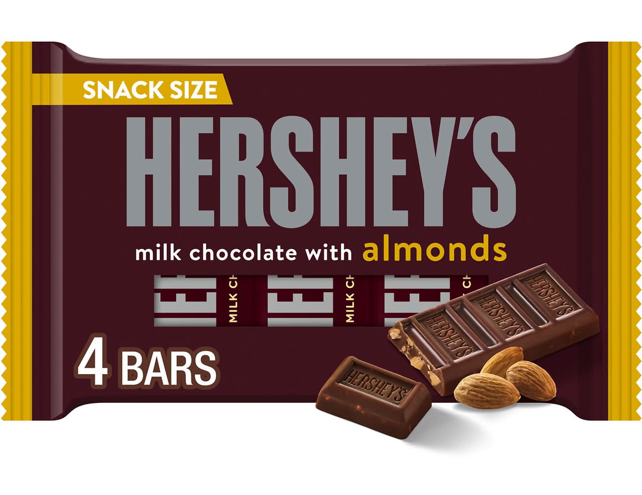 Hershey's Milk Chocolate With Almond Snack Size Bars (4 x 0.45 oz)