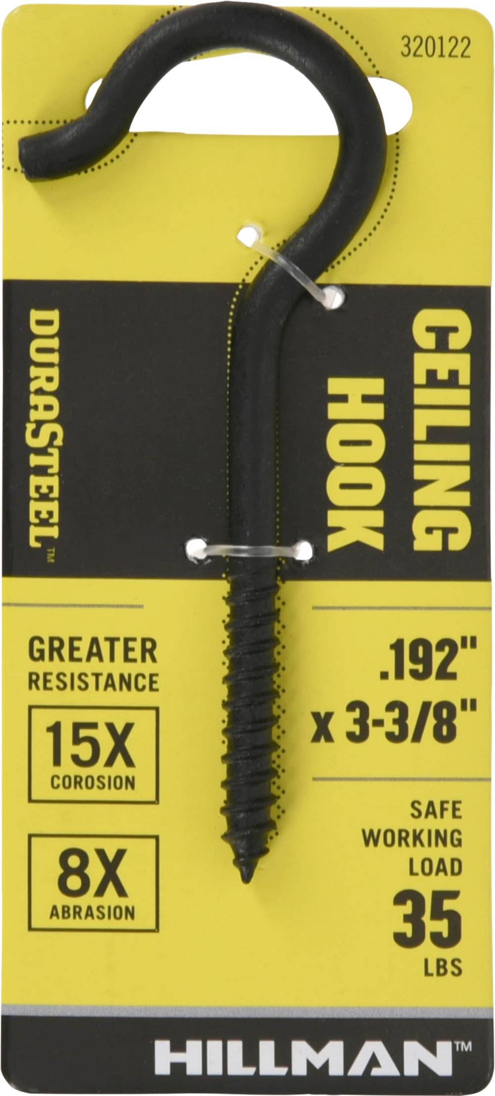 DuraSteel 0.125-Inches Black Steel Ceiling hook | 320122