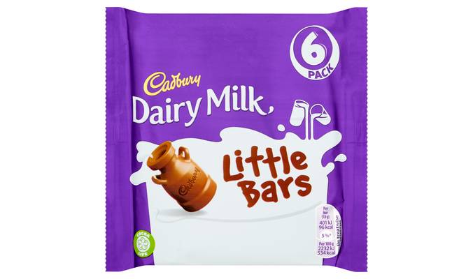 Cadbury Dairy Milk Little Bars 6 Pack 108G
