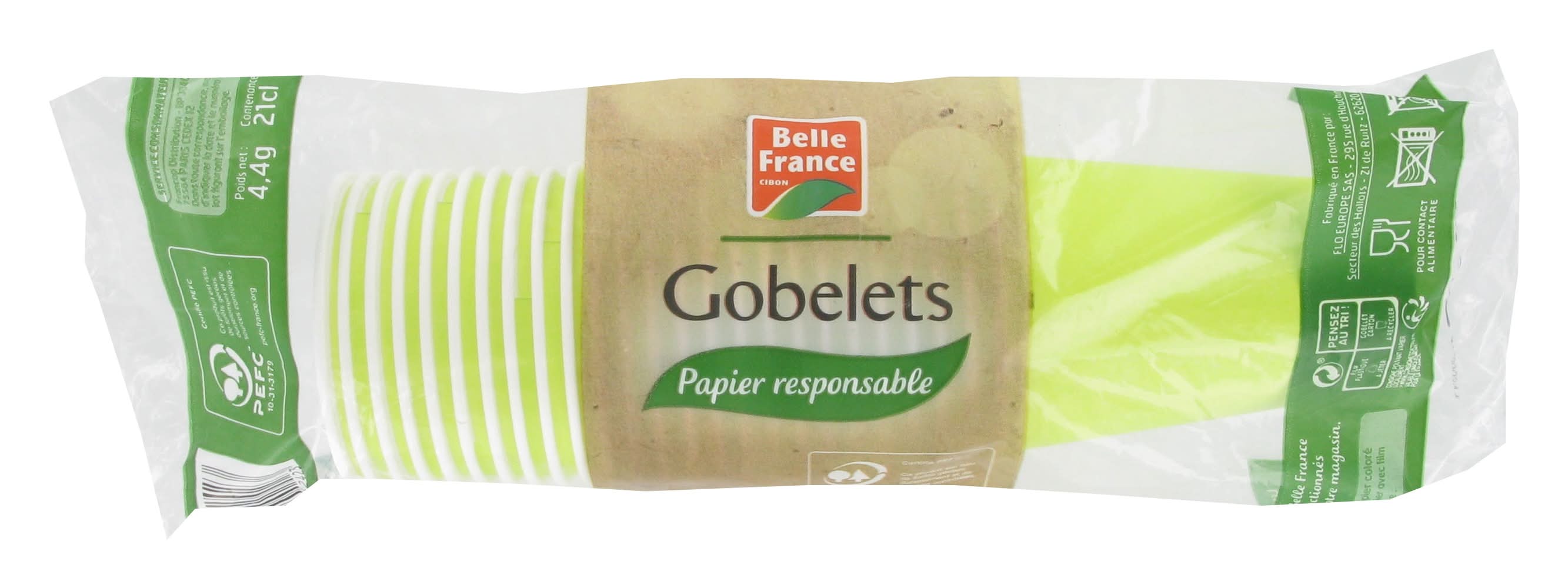 Belle France - Gobelets en papier coloré 21 cl (25)