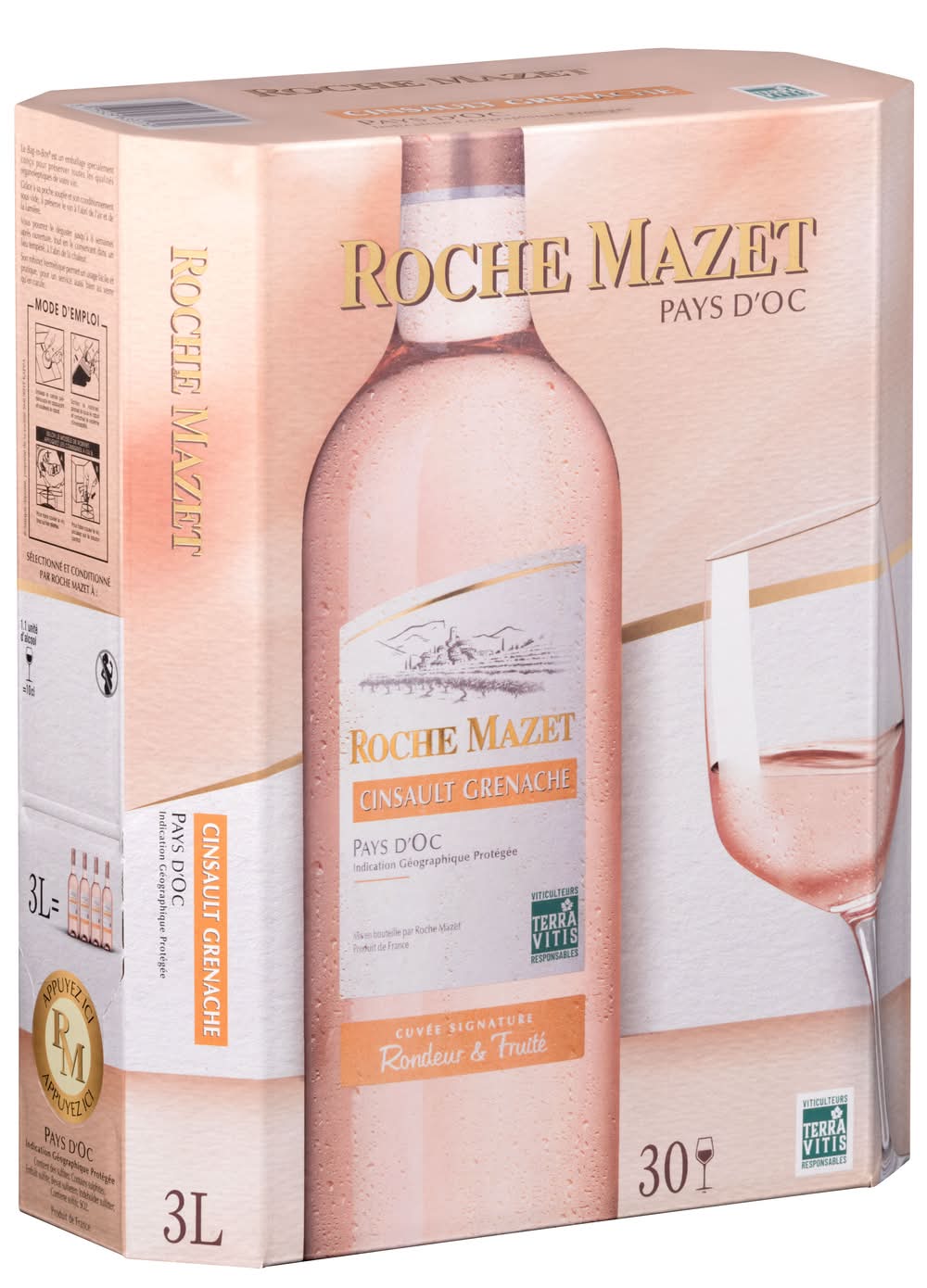 Roche Mazet - Vin rosé i.g.p. pays d'oc cinsault grenache (3L)
