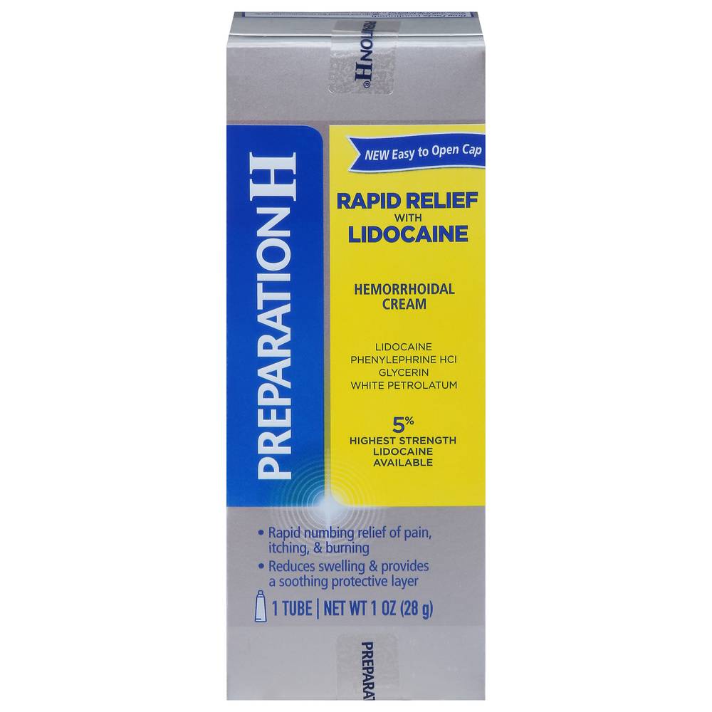 Preparation H Rapid Relief With Lidocaine Hemorrhoidal Cream