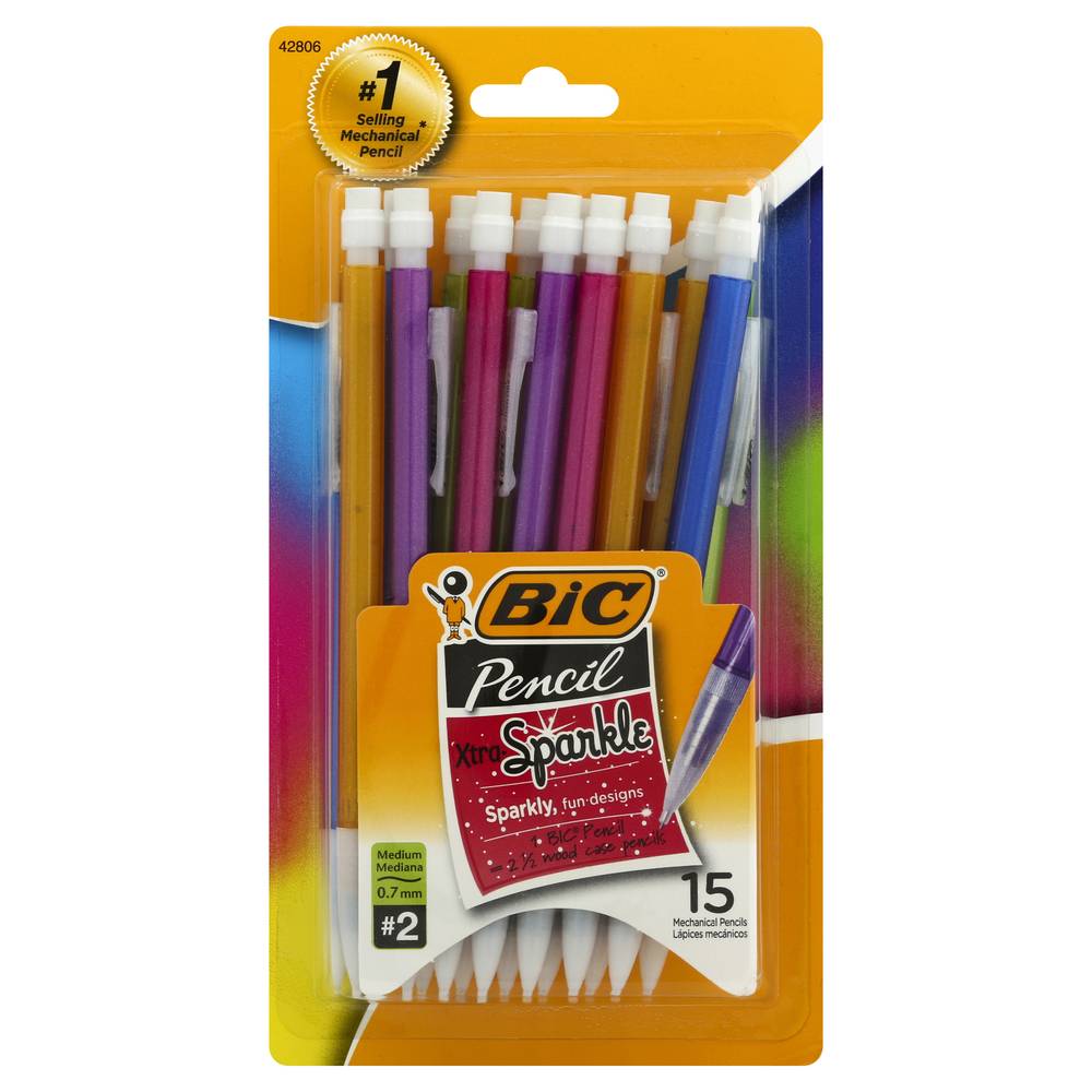 Bic Medium (0.7 mm), xtra sparkle mechanical pencils (15 ct)