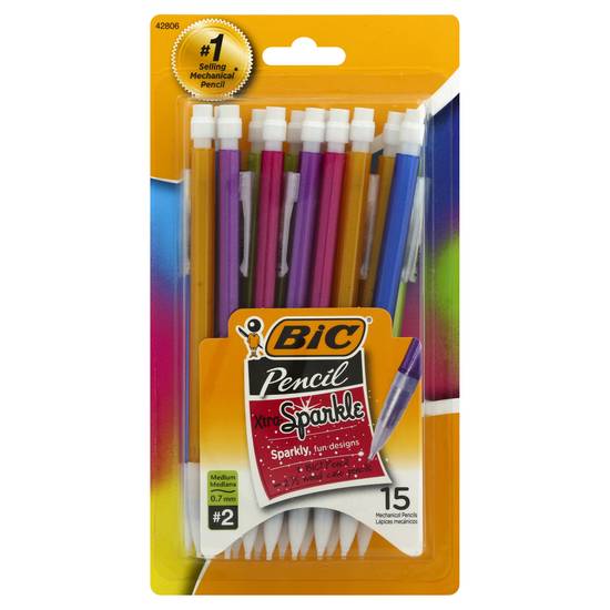 Bic Medium (0.7 mm), xtra sparkle mechanical pencils (15 ct)