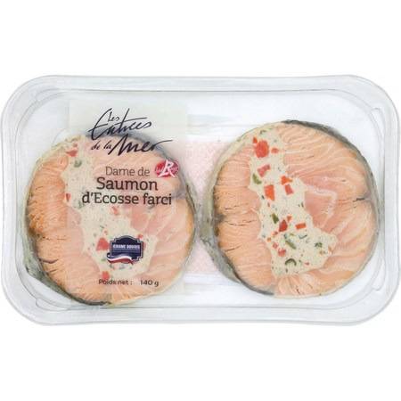 Darnes de saumon Label rouge LES ENTREES DE LA MER - les 2 darnes - 140g