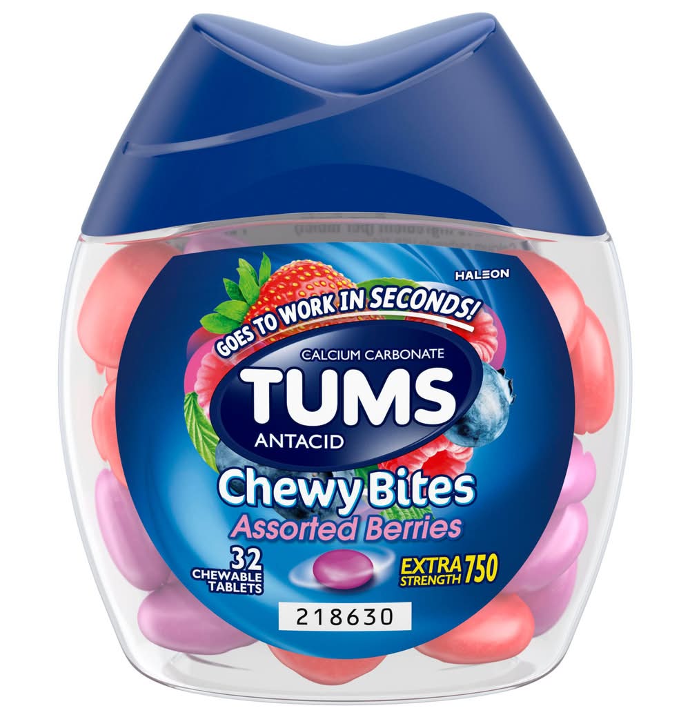 Tums Chewy Bites Antacid Tablets, Assorted Berries (32 ct)