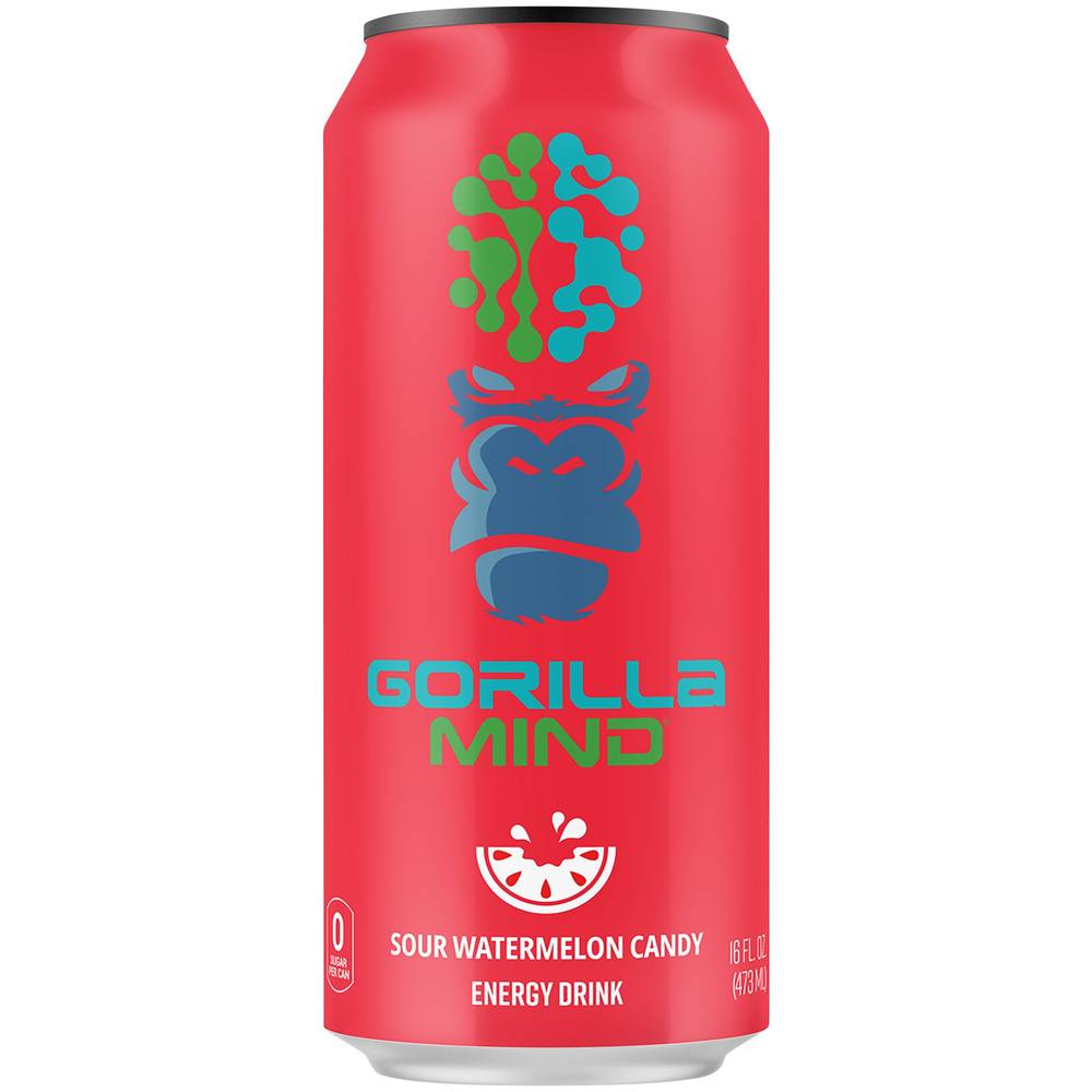 Gorilla Mind Energy Drink (16 fl oz) (sour watermelon candy)