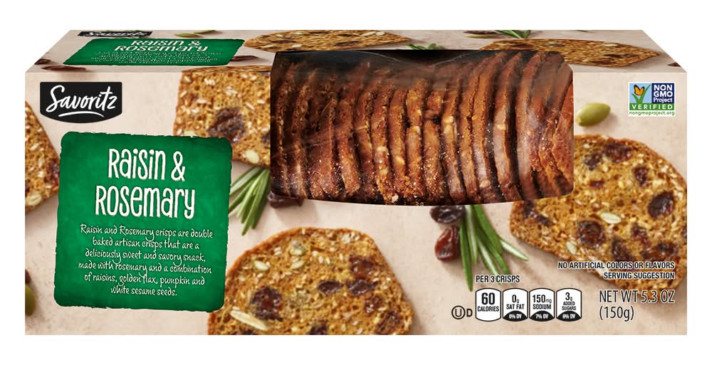 Savoritz Raisin & Rosemary Crisps (5.3 oz)