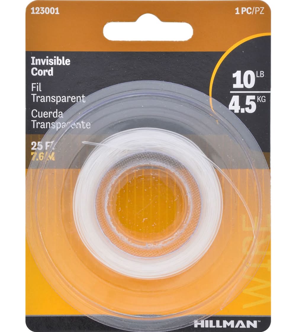 Hillman 25 Ft. L Plastic 18 Ga. Invisible Cord