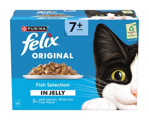 Purina Felix Original Fish Selection in Jelly Wet Cat Food (12 pack)