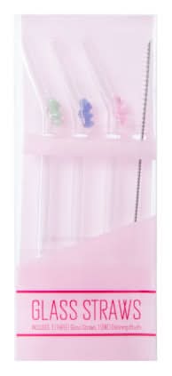 Glass Straws 3-Pack Bear Charms