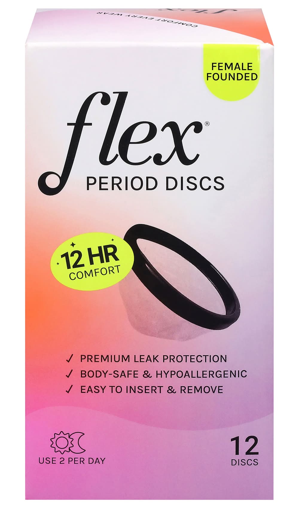 Flex Clean Comfortable Confident Menstrual Discs, OS (12 ct)