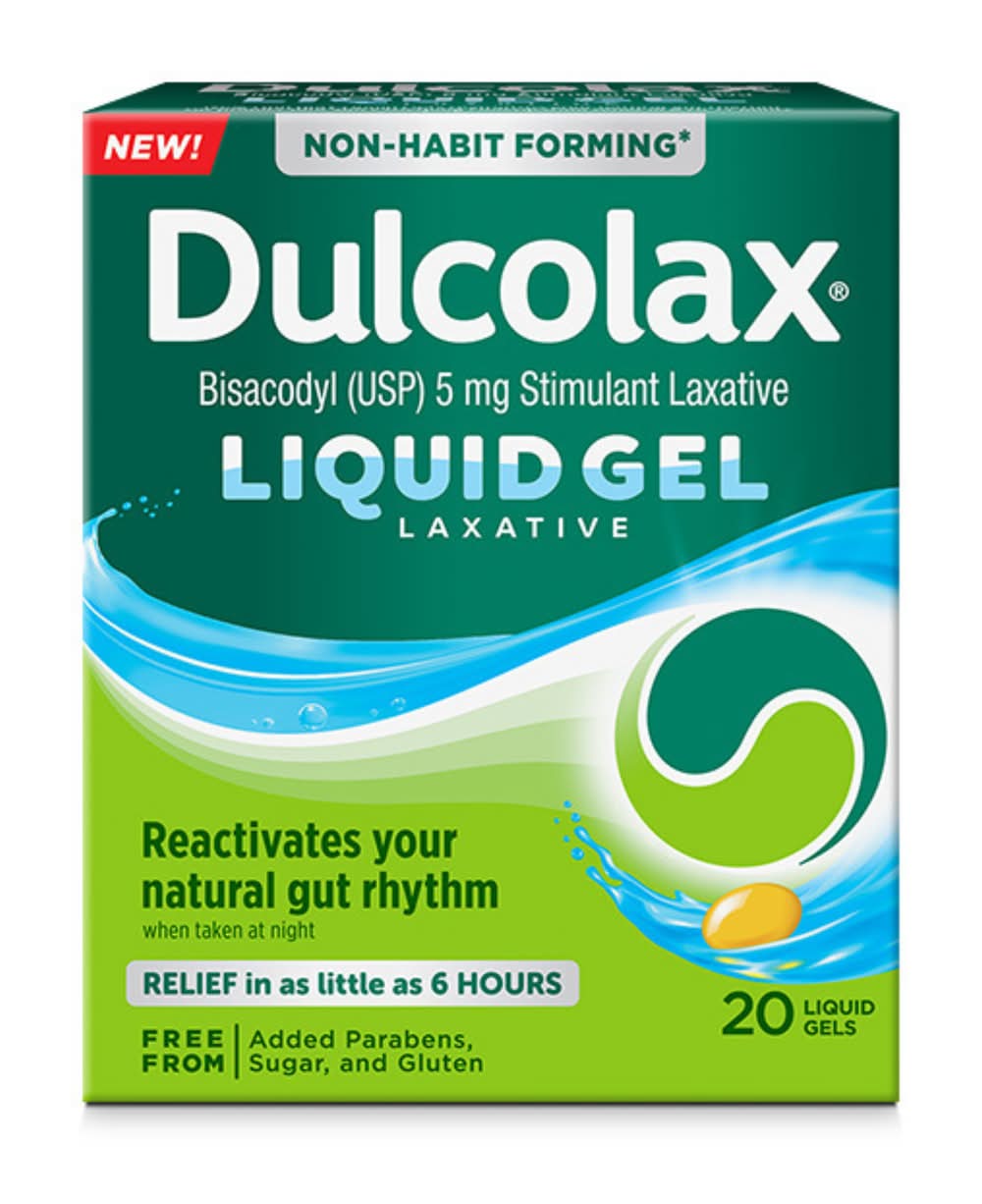 Dulcolax Stimulant Laxative Liquid Gels For Constipation Relief (20 ct)
