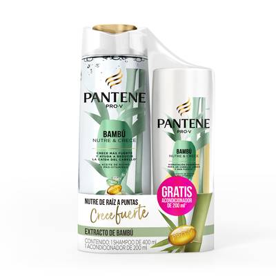 Pantene shampoo + acondicionador bambú (pack 400 ml + 200 ml)