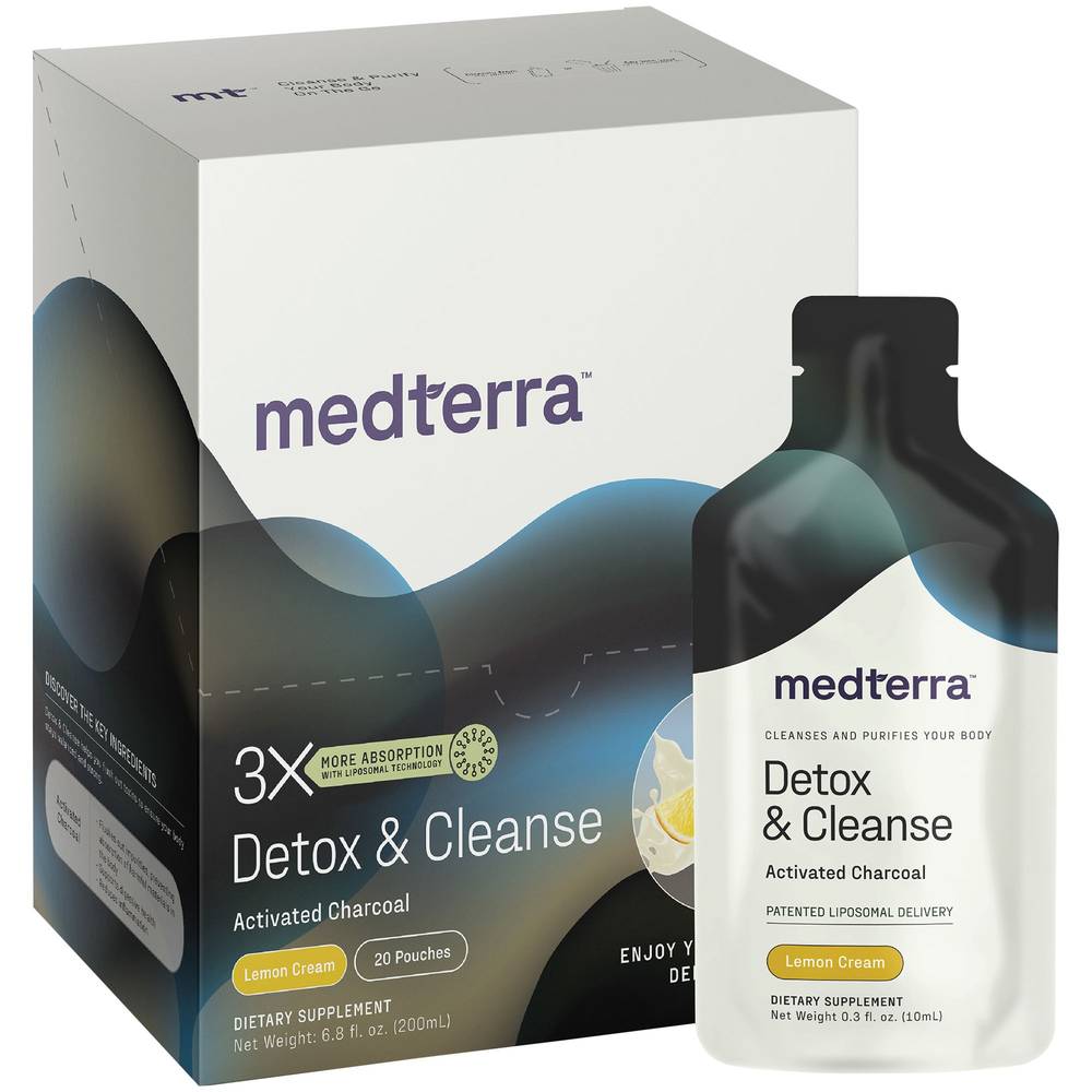 Medterra Detox & Cleanse Activated Charcoal (20 ct) (lemon creme)