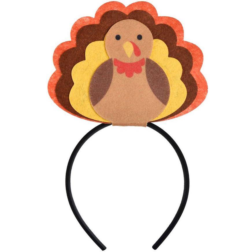 Thanksgiving Turkey Felt Headband, 5.3in x 10in