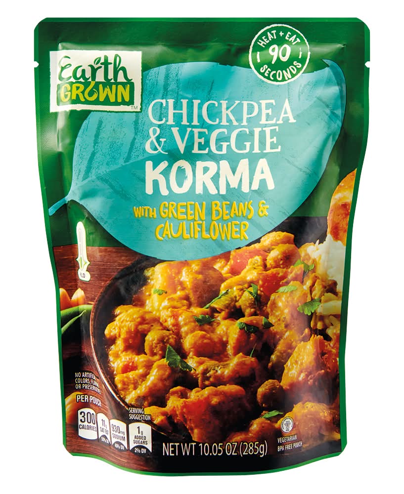 Earth Grown Chickpea and Korma, Green Beans & Cauliflower (10.05 oz)