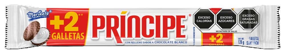Príncipe · Galletas tipo sandwich, chocolate blanco (105 g)