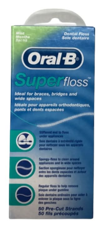 Oral-B Super Floss Pre-Cut Strands Dental Floss (1.6 oz, 100 ct)